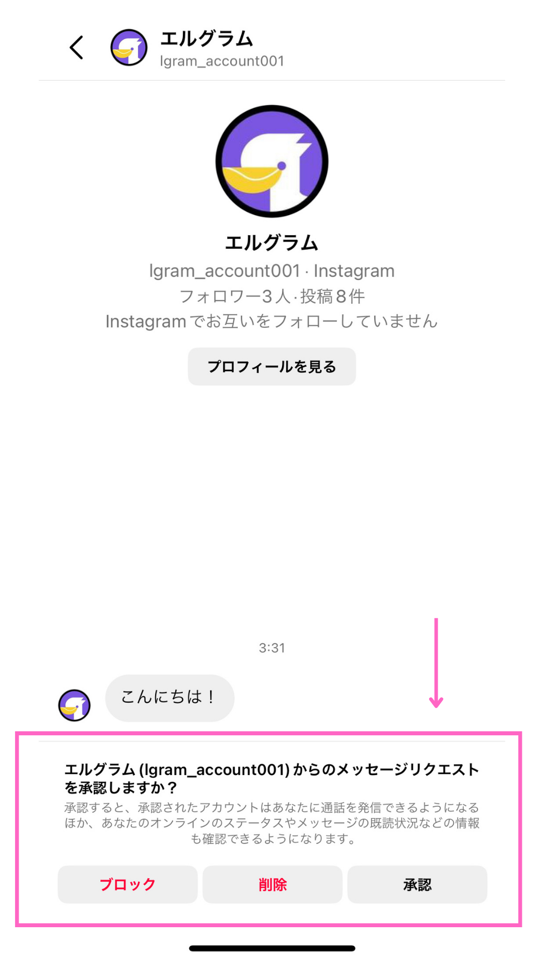 DMの承認とは | エルグラム使い方マニュアルサイト