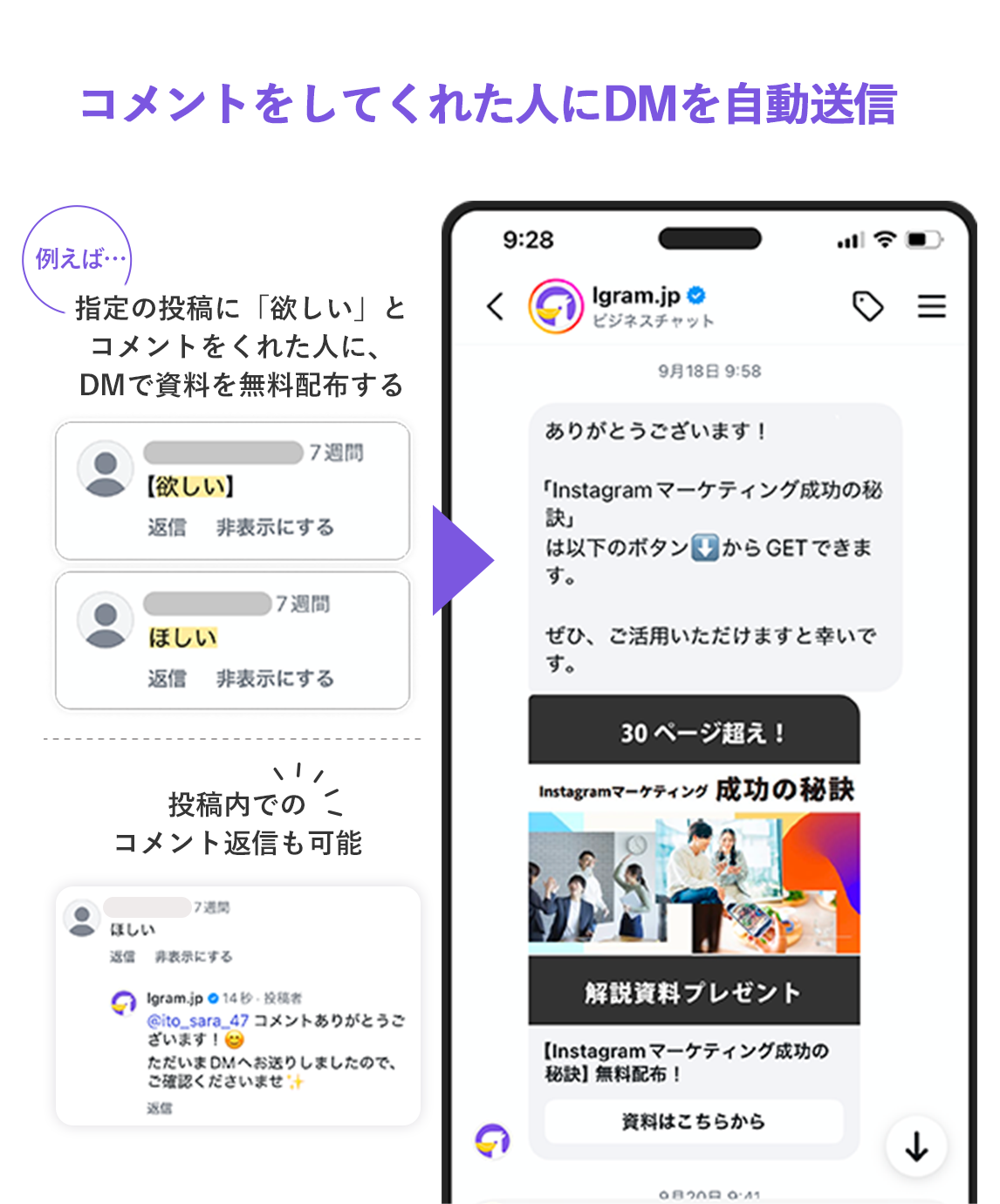 投稿・リールへのコメントに自動返信
