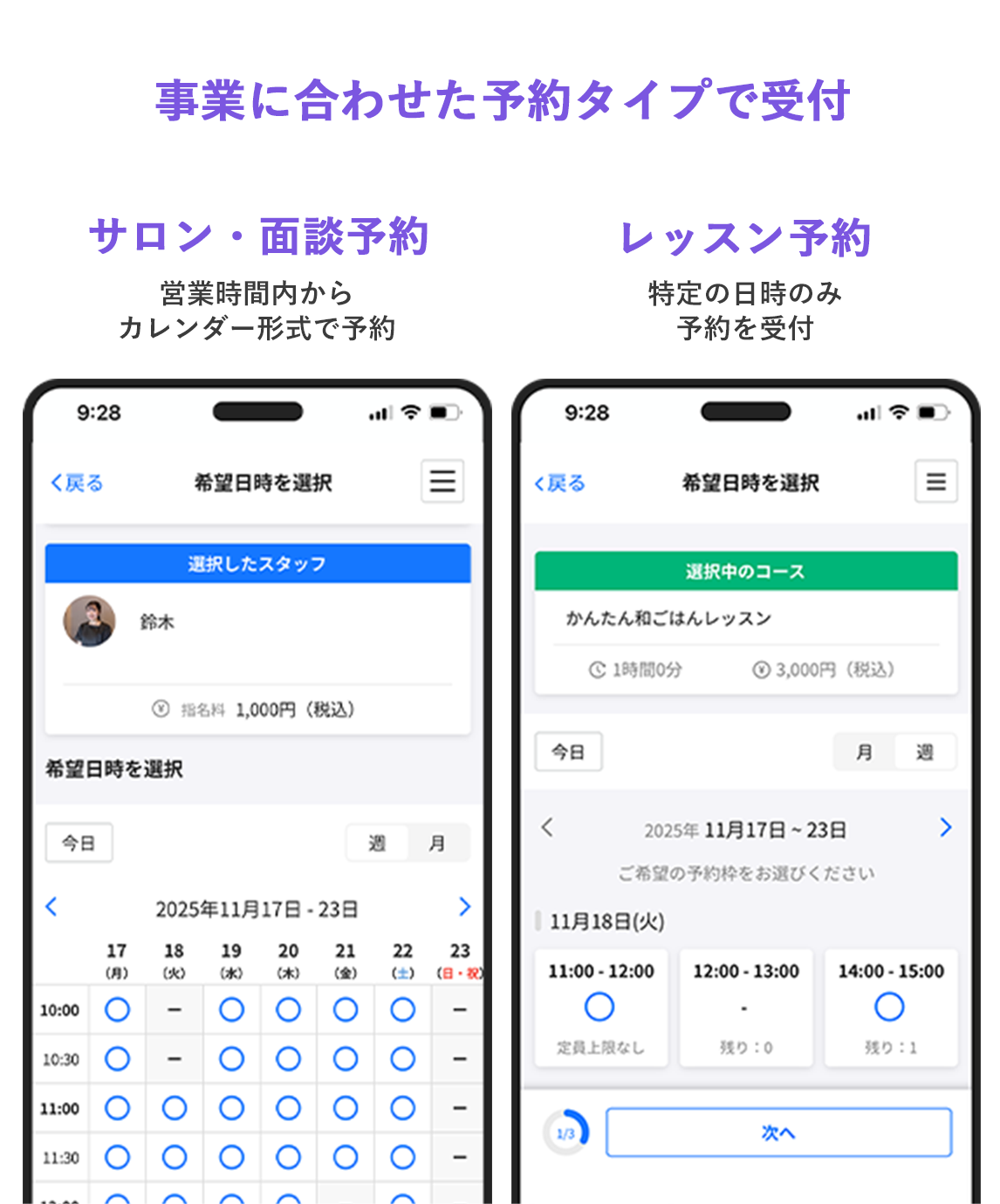 予約受付から決済、売上管理